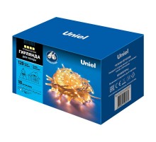Гирлянда светодиодная  с эфф. мерцания, ULD-S1000-120/TWK WARM WHITE IP67   10м. соед. 120 светодиодная . 3000К шнур белый  UL-00003685  Uniel