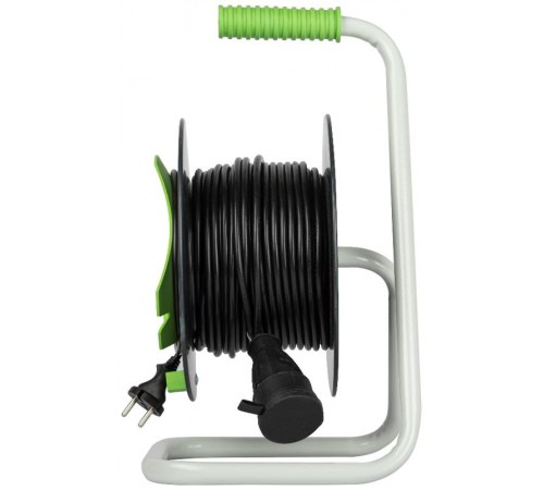 Удлинитель силовой ЭРА GREEN LINE GAZ-2x1-30m Greenline на катушке пластик 1 розетка без заземления 30м ПВС 2x1мм2   Б0065099  ЭРА