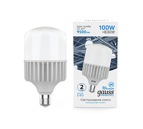 Лампа светодиодная промышленная Elementary T160 100W 9500lm 6500K E40 LED 1/8  63430  Gauss