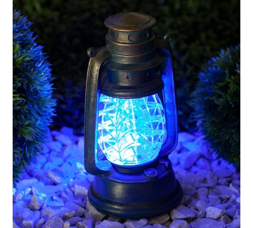 Cветильник садовый декоративный SL-RSN23-LANT-BU на солнечной батарее, полистоун, пластик, синий, 21,3 см  Б0032584  ЭРА
