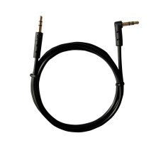 Аудиокабель 3,5 мм штекер-штекер угловой 1 м черный  18-1120  REXANT