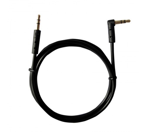 Аудиокабель 3,5 мм штекер-штекер угловой 1 м черный  18-1120  REXANT