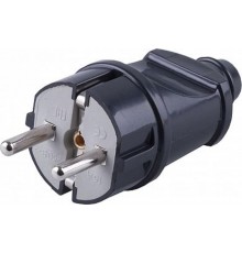 PPG16-42-201 Вилка прямая с/з, 250В, 16A, черный  32852  STEKKER