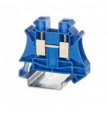 Клемма проходная, винтовой зажим, 2 точки подключения, 10 кв.мм, синяя  TUR-10-BU  DKC