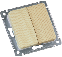 Выключатель скрытой установки, двухклавишный, механизм, цвет сосна  ВС10-451-02  HEGEL