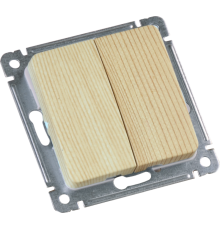 Выключатель скрытой установки, двухклавишный, механизм, цвет сосна  ВС10-451-02  HEGEL