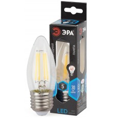 Лампа светодиодная F-LED B35-5W-840-E27 Лампы СВЕТОДИОДНЫЕ F-LED ЭРА (филамент, свеча, 5Вт, нейтр, E27)  Б0027934  ЭРА