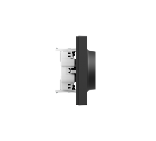 Механизм розетки двойной, 16А, с заземлением, без шторок, с рамкой, чёрный Эпика EKF  UP1-SOB-210  EKF