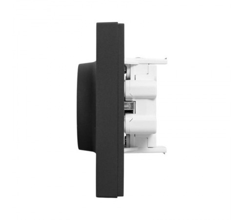 Механизм розетки двойной, 16А, с заземлением, без шторок, с рамкой, чёрный Эпика EKF  UP1-SOB-210  EKF