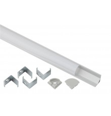 Комплект с угловом анодированным профилем CAB280 1616R 16х16мм, 2м и круглым экраном 2м  Б0039465  ЭРА