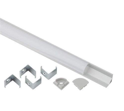 Комплект с угловом анодированным профилем CAB280 1616R 16х16мм, 2м и круглым экраном 2м  Б0039465  ЭРА