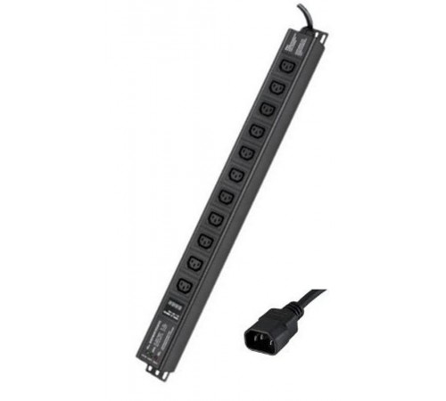 Блок распределения питания вертикальный для 19" шкафов, 10A11 Х С13,сетевой фильтр, индикация, вх. разъём С14  R5VIEC11CDOP  DKC