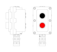 Взрывонепроницаемый пост управления из алюминия LCSD-02-B-MC-P1B(11)x1-P1R(11)x1-PCMB-KA3MHK  LCSD21000054  DKC