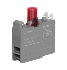 Контактный блок с клеммными зажимами под винт со светодиодом на  9-24В, красный  MC-L24RPS  DKC