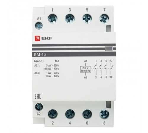 Контактор модульный КМ 16А 3NО+NC (3 мод.) EKF PROxima  km-3-16-31  EKF