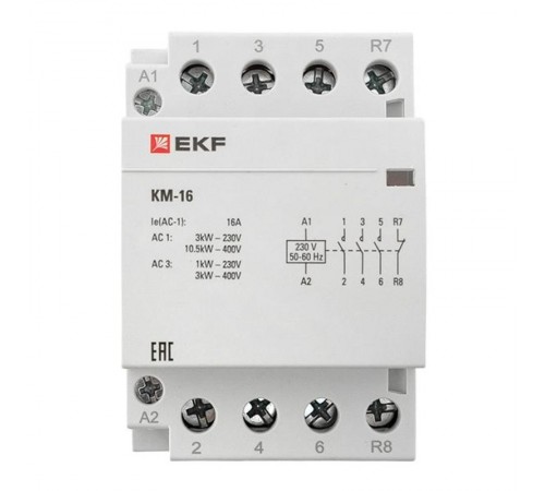 Контактор модульный КМ 16А 3NО+NC (3 мод.) EKF PROxima  km-3-16-31  EKF