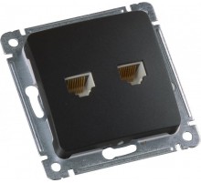 Розетка компьютерная скрытой установки, механизм, цвет черный  РСКК-440-08  HEGEL