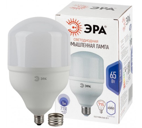 Лампа светодиодная LED 65Вт Е27/Е40 6500К smd POWER 65W-6500-E27/E40  Б0027924  ЭРА