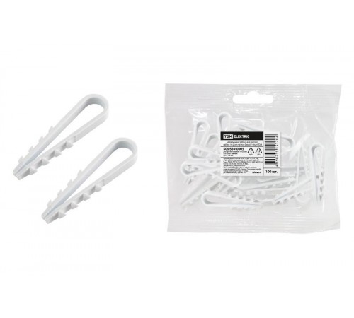 Дюбель-хомут ДХК-25 для круглого кабеля 19-25мм нейлон белый (100шт)   SQ0539-0005  TDM