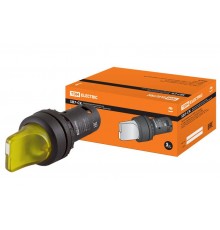 Переключатель на 3 положения с фиксацией SB7-CK3565-220V короткая ручка(LED) d22мм 1з+1р желтый  SQ0746-0069  TDM
