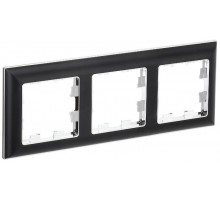 BRITE Рамка 3-ая РУ-3-Бр хром/черный  BR-M32-12-2-K23  IEK