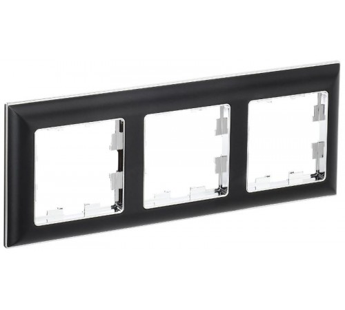 BRITE Рамка 3-ая РУ-3-Бр хром/черный  BR-M32-12-2-K23  IEK