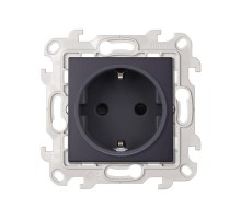 Simon 24 Графит Розетка 2К+З Schuko со шторками  2450432-038  Simon