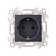 Simon 24 Графит Розетка 2К+З Schuko со шторками  2450432-038  Simon