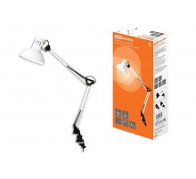 Светильник настольный струбцина 40Вт КЛЛ Е27 белый глянец  sq0337-0030  TDM