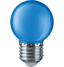 Лампа светодиодная для белт лайта 1Вт Е27 230В синий/голубой NLL-G45-1-230-B-E27 шарик цветной  71829  Navigator