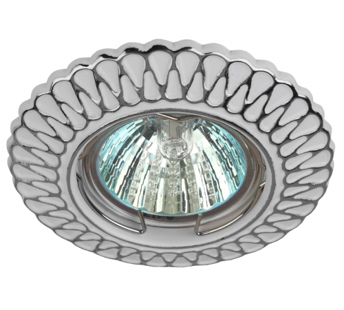 Светильник встраиваемый точечный штампованный ST4 CH/WH /1 MR16,12V/220V, 50W белый/хром  Б0046900  ЭРА