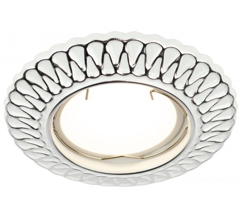 Светильник встраиваемый точечный штампованный ST4 CH/WH /1 MR16,12V/220V, 50W белый/хром  Б0046900  ЭРА