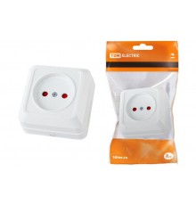 Розетка 2П открытой установки с з/ш IP20 10А, белый "Ладога"   SQ1801-0059  TDM