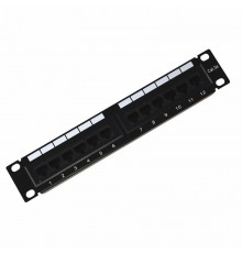 Патч-панель 10", 1U, 12 портов RJ-45, категория 5e, Dual IDC  04-0025  REXANT