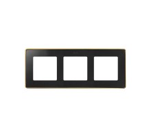 Simon 82 Рамка декоративная, 3 поста, Select, S82 Detail, графит-золото  8201630-242  Simon