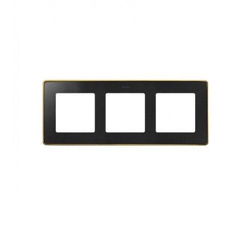 Simon 82 Рамка декоративная, 3 поста, Select, S82 Detail, графит-золото  8201630-242  Simon