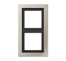 Рамка для вертикальной и горизонтальной установки, 2 поста; металл; нержавеющая сталь; LS Design  ESD2982  Jung