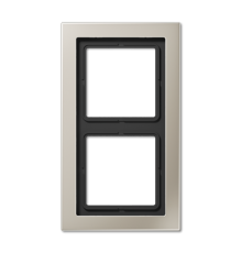 Рамка для вертикальной и горизонтальной установки, 2 поста; металл; нержавеющая сталь; LS Design  ESD2982  Jung