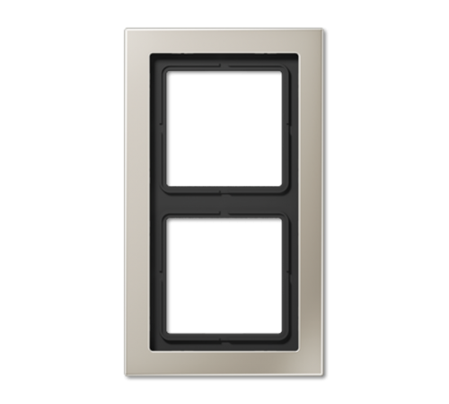 Рамка для вертикальной и горизонтальной установки, 2 поста; металл; нержавеющая сталь; LS Design  ESD2982  Jung