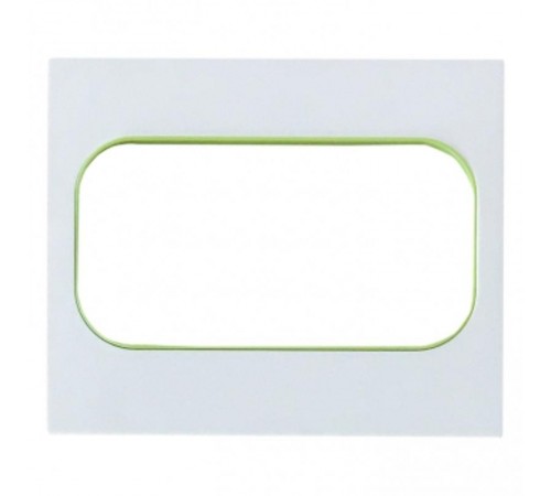 Стокгольм Рамка для розетки 2-местная белая с линией цвета зеленый PROxima  EYM-G-302-20  EKF
