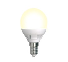 Лампа светодиодная LED-G45 7W/3000K/E14/FR/DIM PLP01WH LED, димм.. "шар", мат, серия Яркая, пр-во Россия, 3000К .  UL-00004302  Uniel