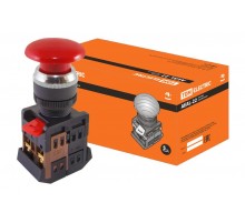Кнопка AEAL-22 "Грибок"с фиксацией красный d22мм 230В 1з+1р   SQ0704-0020  TDM