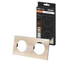 Рамка двойная шампань, алюминий, текстурированный, "Байкал"   SQ1819-0556  TDM