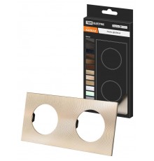 Рамка двойная шампань, алюминий, текстурированный, "Байкал"   SQ1819-0556  TDM