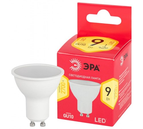 Лампа светодиодная RED LINE LED MR16-9W-827-GU10 R GU10 R 9Вт софит теплый белый свет  Б0050691  ЭРА