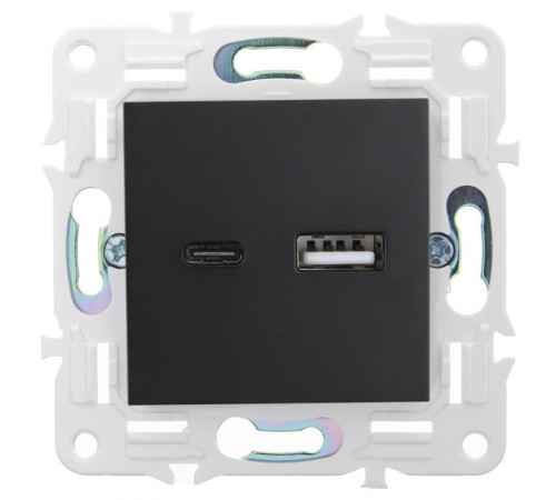 SKANDY Розетка USB A+C 3,1А SK-R14Bl черный  SK-U22-D31-K02  IEK