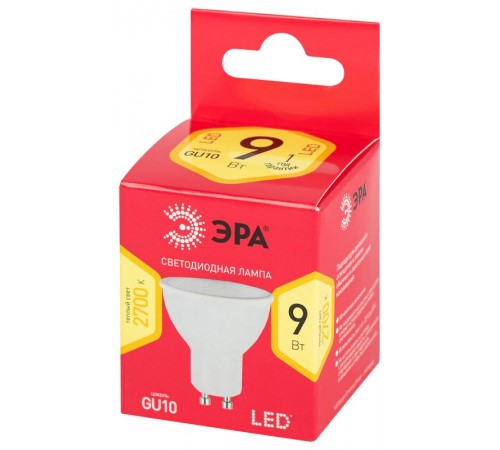 Лампа светодиодная RED LINE LED MR16-9W-827-GU10 R GU10 R 9Вт софит теплый белый свет  Б0050691  ЭРА
