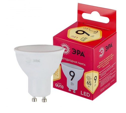 Лампа светодиодная RED LINE LED MR16-9W-827-GU10 R GU10 R 9Вт софит теплый белый свет  Б0050691  ЭРА