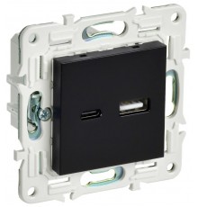 SKANDY Розетка USB A+C 3,1А SK-R14Bl черный  SK-U22-D31-K02  IEK