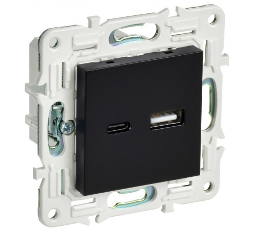 SKANDY Розетка USB A+C 3,1А SK-R14Bl черный  SK-U22-D31-K02  IEK